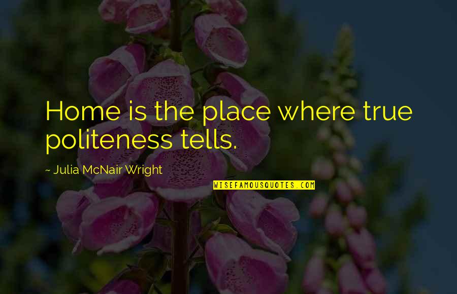 Oettingen Gabriele Quotes By Julia McNair Wright: Home is the place where true politeness tells.