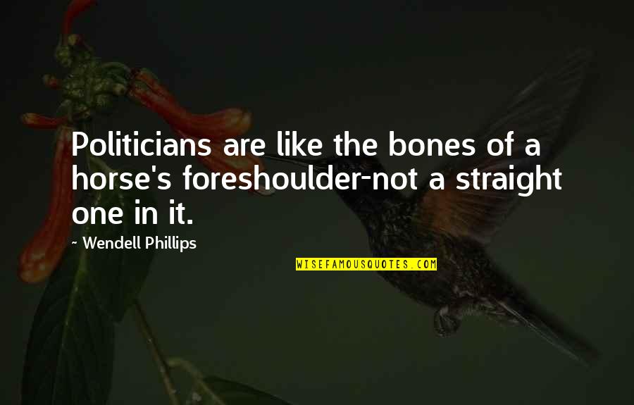 Of Bones Quotes By Wendell Phillips: Politicians are like the bones of a horse's