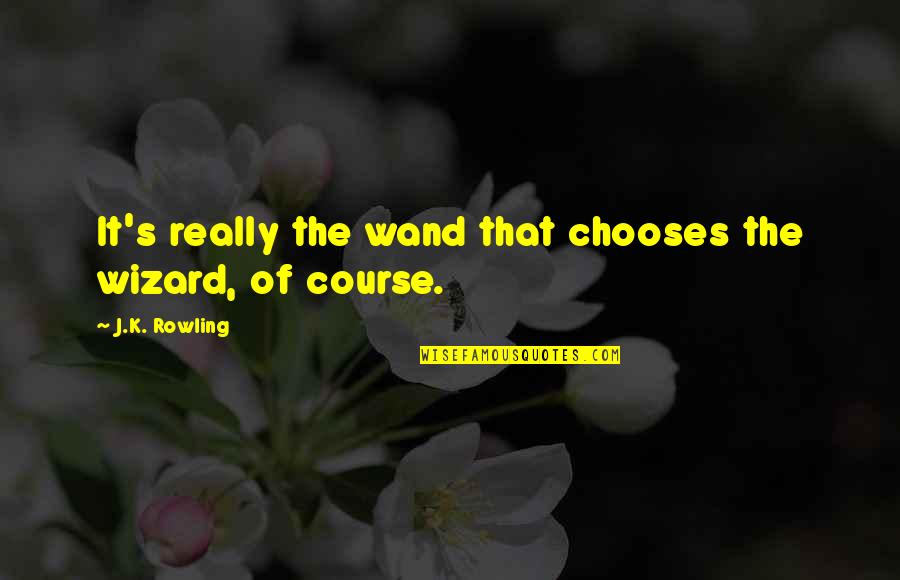 Of Course Quotes By J.K. Rowling: It's really the wand that chooses the wizard,