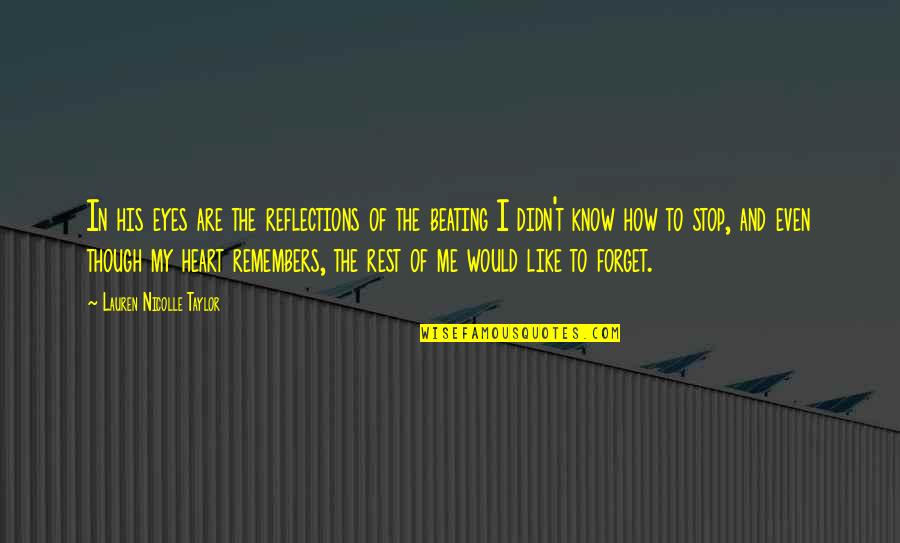Of My Eyes Quotes By Lauren Nicolle Taylor: In his eyes are the reflections of the