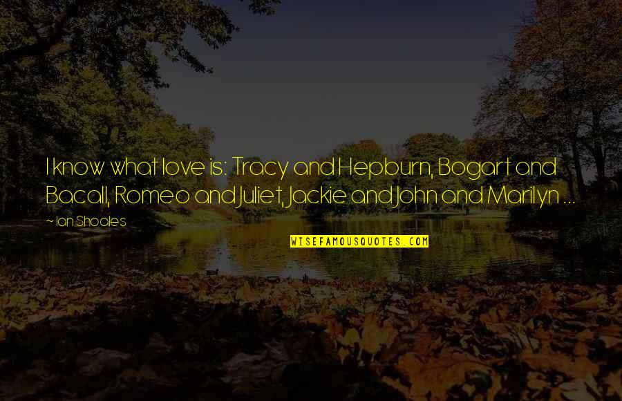 Of Romeo And Juliet Quotes By Ian Shoales: I know what love is: Tracy and Hepburn,