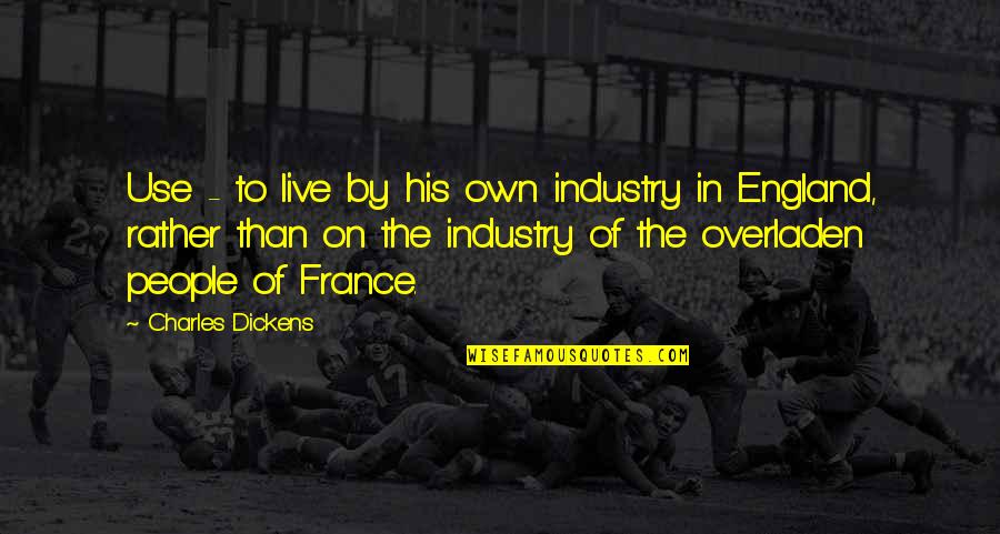 Of The People By The People Quotes By Charles Dickens: Use - to live by his own industry