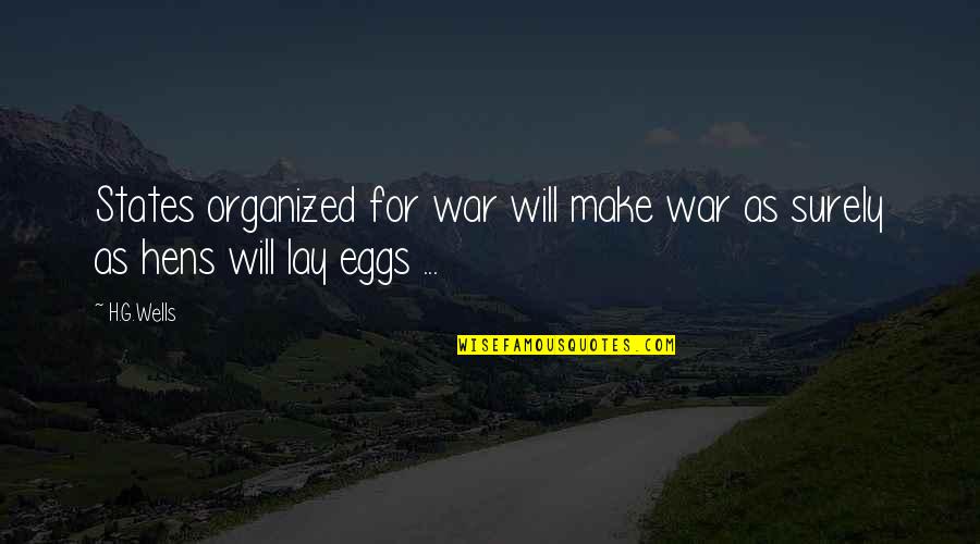 Of War Quotes By H.G.Wells: States organized for war will make war as