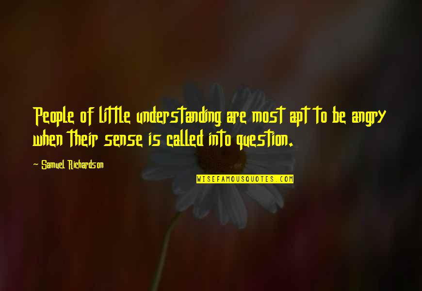 Ofan Quotes By Samuel Richardson: People of little understanding are most apt to