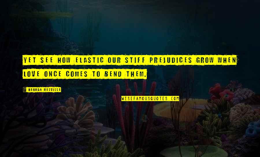 Ofarix Quotes By Herman Melville: Yet see how elastic our stiff prejudices grow