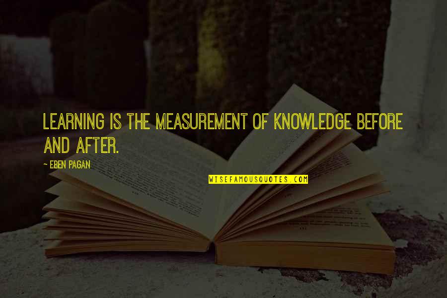 Ofay Paddy Quotes By Eben Pagan: Learning is the measurement of knowledge before and