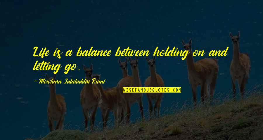 Ofendido Jhon Quotes By Mowlana Jalaluddin Rumi: Life is a balance between holding on and Ofendido Jhon Quotes By Mowlana Jalaluddin Rumi: Life is a balance between holding on and