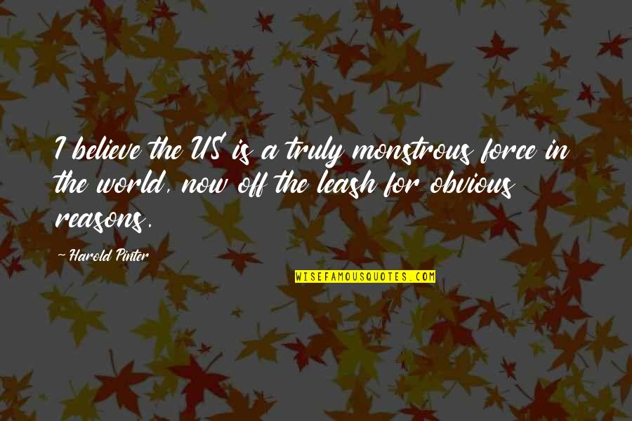 Off Leash Quotes By Harold Pinter: I believe the US is a truly monstrous