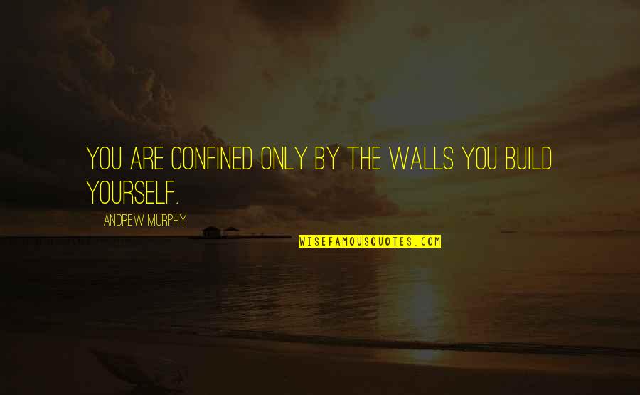 Off The Wall Inspirational Quotes By Andrew Murphy: You are confined only by the walls you