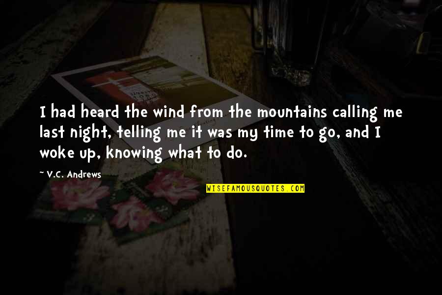 Off To The Mountains Quotes By V.C. Andrews: I had heard the wind from the mountains