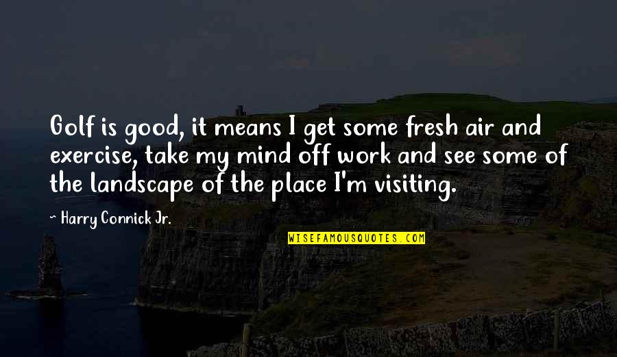 Off Work Quotes By Harry Connick Jr.: Golf is good, it means I get some Off Work Quotes By Harry Connick Jr.: Golf is good, it means I get some