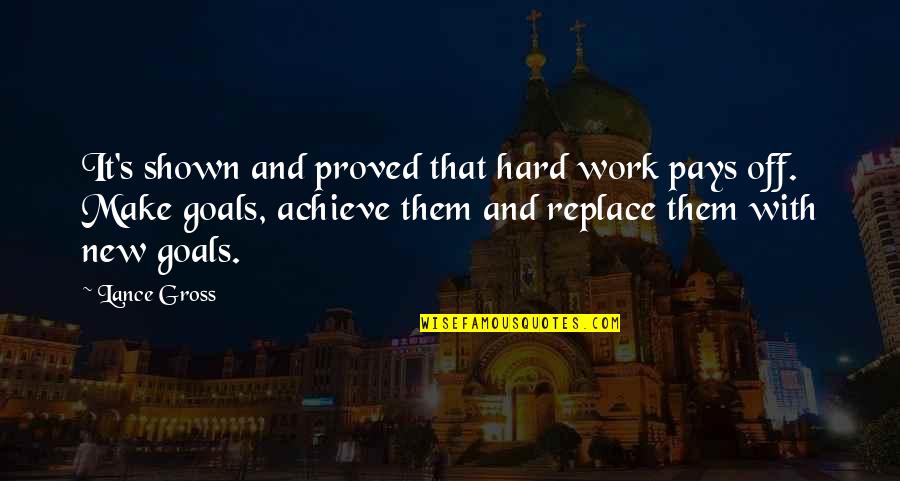 Off Work Quotes By Lance Gross: It's shown and proved that hard work pays Off Work Quotes By Lance Gross: It's shown and proved that hard work pays
