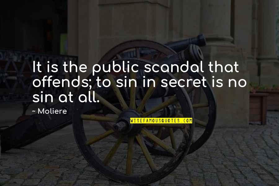 Offends Quotes By Moliere: It is the public scandal that offends; to