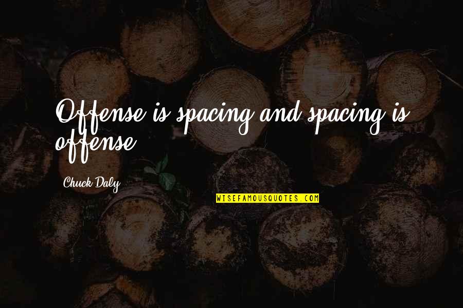 Offense In Basketball Quotes By Chuck Daly: Offense is spacing and spacing is offense.