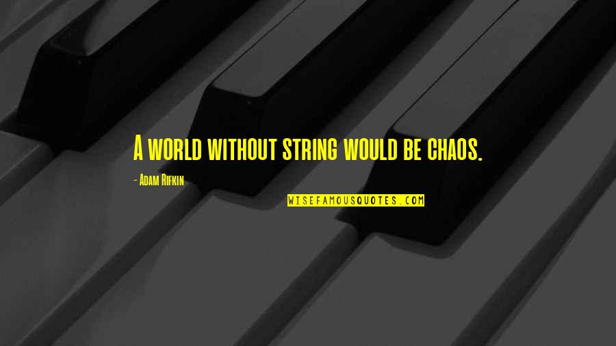 Offensive Art Quotes By Adam Rifkin: A world without string would be chaos.