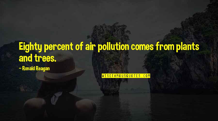Offensive Art Quotes By Ronald Reagan: Eighty percent of air pollution comes from plants