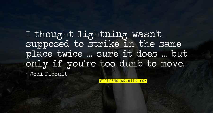 Offerdalhs Quotes By Jodi Picoult: I thought lightning wasn't supposed to strike in Offerdalhs Quotes By Jodi Picoult: I thought lightning wasn't supposed to strike in