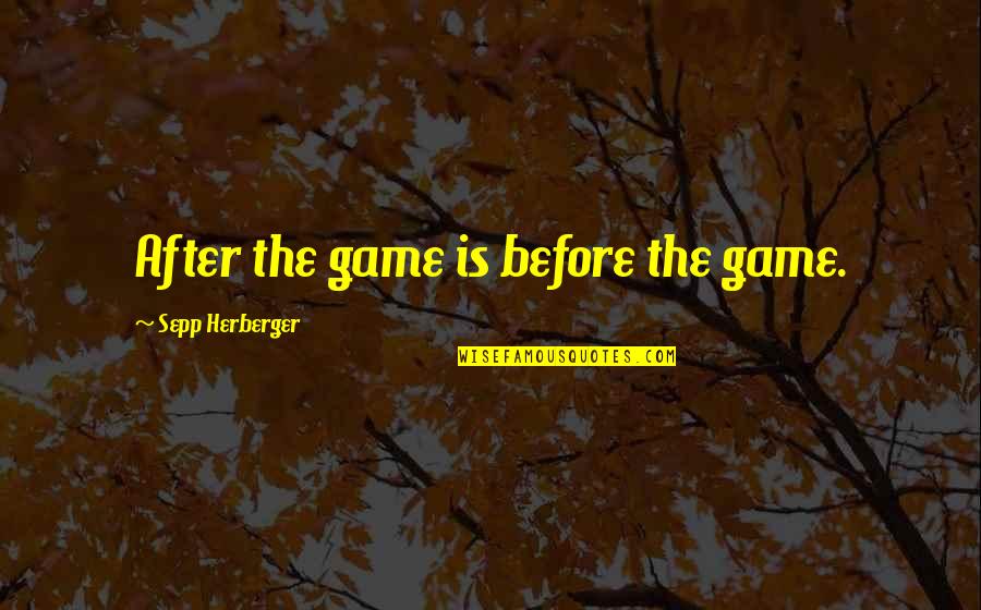 Office Space Missing Work Quotes By Sepp Herberger: After the game is before the game.