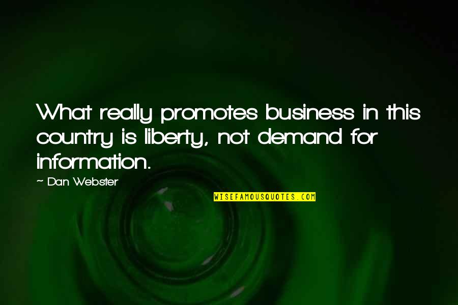 Officiant Eric Quotes By Dan Webster: What really promotes business in this country is