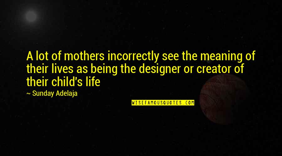 Officine Mattio Quotes By Sunday Adelaja: A lot of mothers incorrectly see the meaning