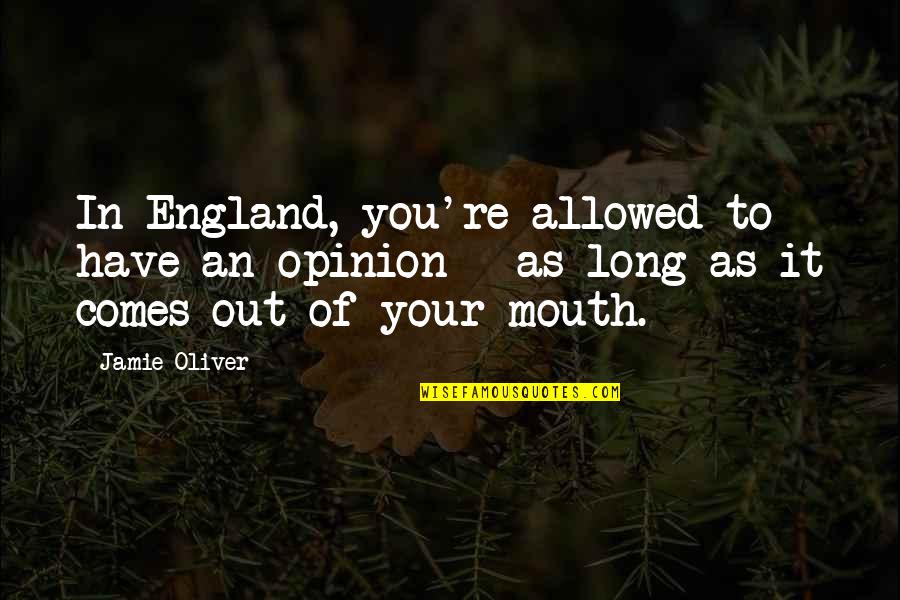 Offner Quotes By Jamie Oliver: In England, you're allowed to have an opinion Offner Quotes By Jamie Oliver: In England, you're allowed to have an opinion