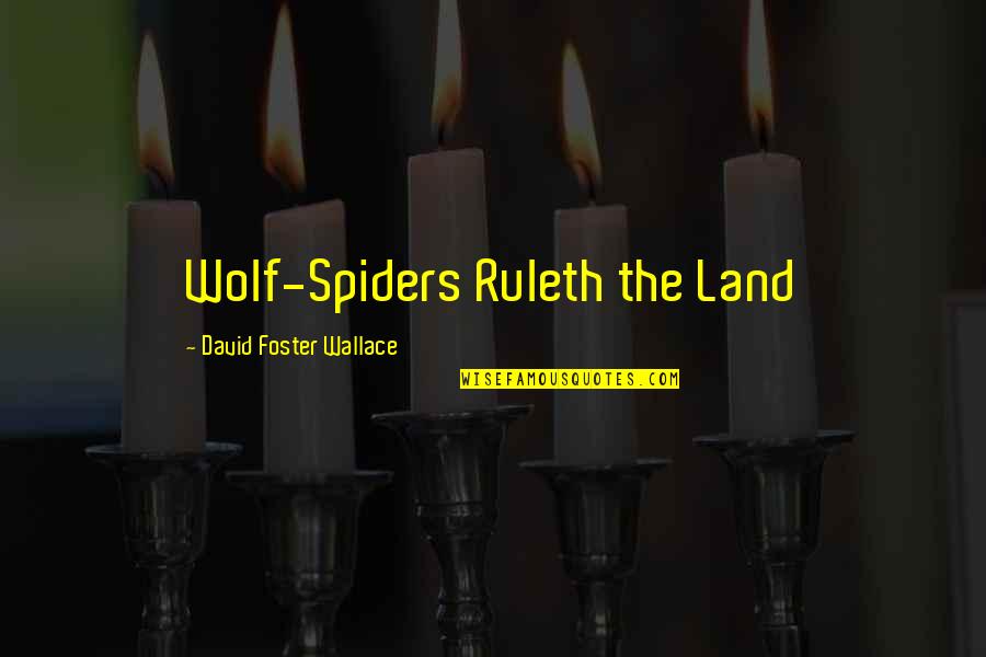 Offray Ribbon Quotes By David Foster Wallace: Wolf-Spiders Ruleth the Land Offray Ribbon Quotes By David Foster Wallace: Wolf-Spiders Ruleth the Land