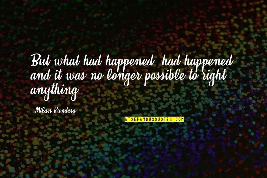 Offsite Cyprus Quotes By Milan Kundera: But what had happened, had happened, and it