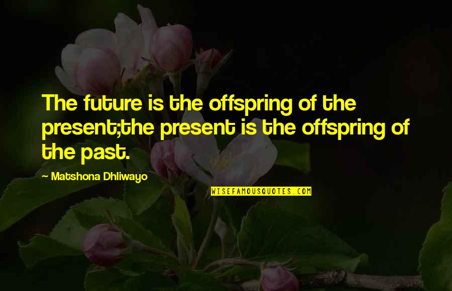 Offspring's Quotes By Matshona Dhliwayo: The future is the offspring of the present;the