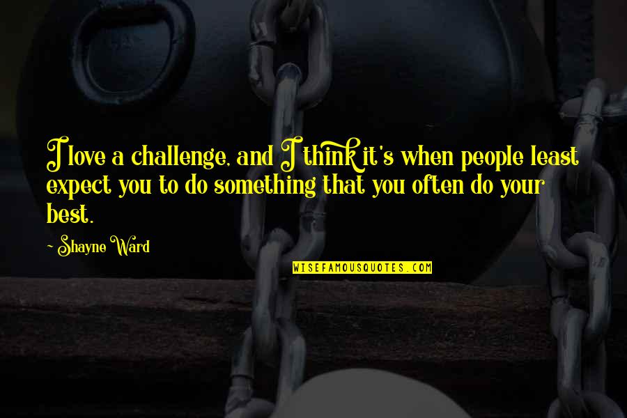Often You Quotes By Shayne Ward: I love a challenge, and I think it's