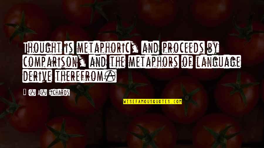 Ofwgkta Quotes By I. A. Richards: Thought is metaphoric, and proceeds by comparison, and Ofwgkta Quotes By I. A. Richards: Thought is metaphoric, and proceeds by comparison, and