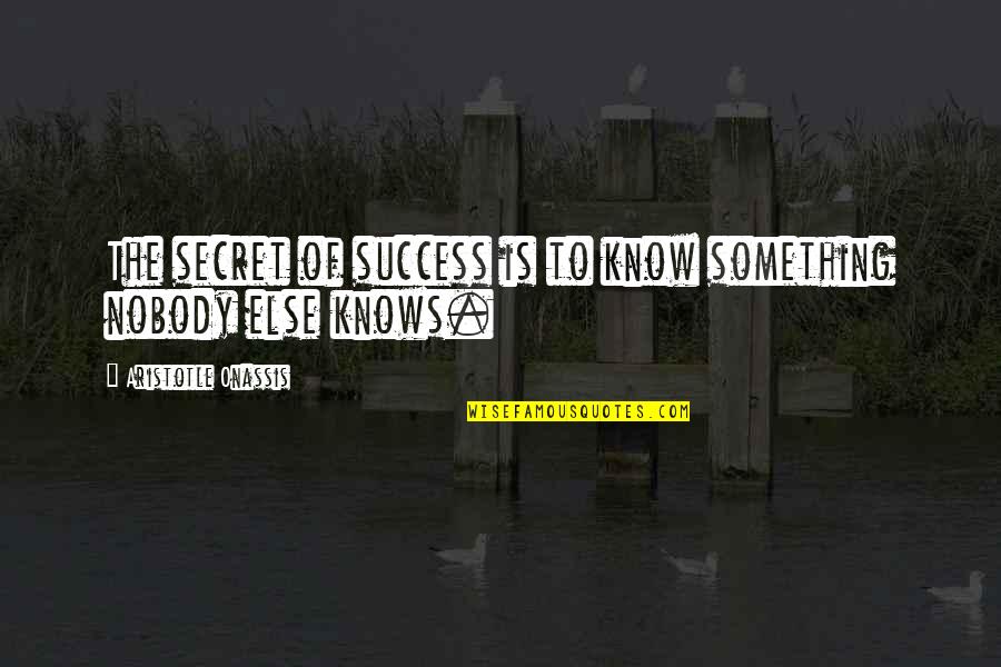 Ofy Quotes By Aristotle Onassis: The secret of success is to know something