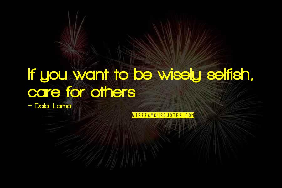 Ogedengbe Quotes By Dalai Lama: If you want to be wisely selfish, care