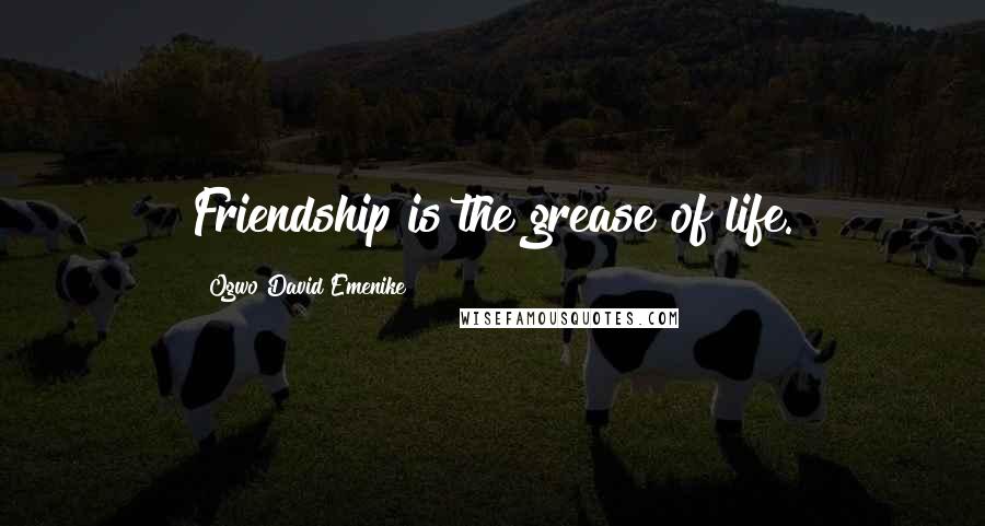 Ogwo David Emenike quotes: Friendship is the grease of life.