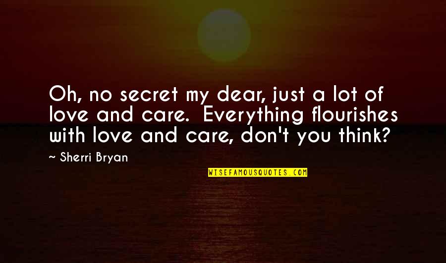 Oh My Dear Quotes By Sherri Bryan: Oh, no secret my dear, just a lot