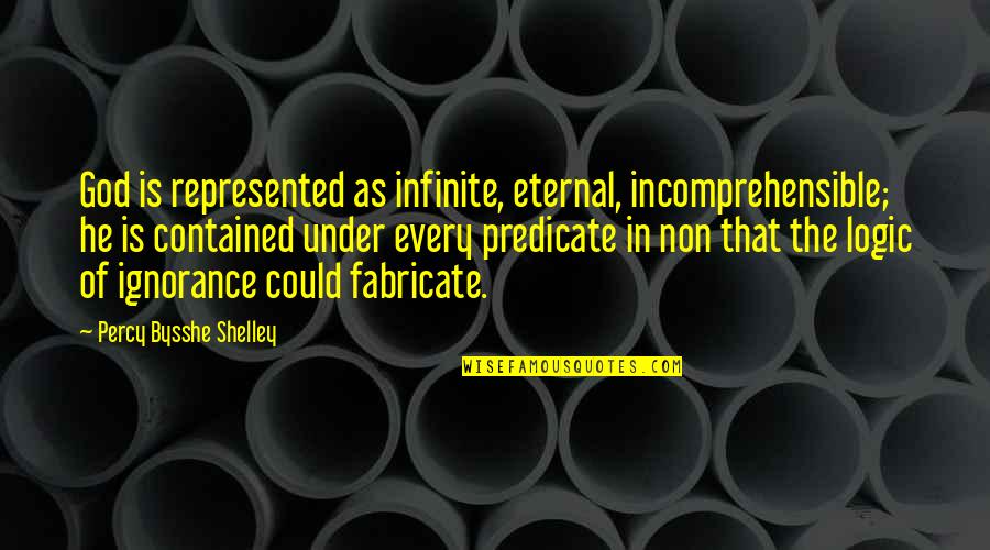 Oh My God Percy Quotes By Percy Bysshe Shelley: God is represented as infinite, eternal, incomprehensible; he