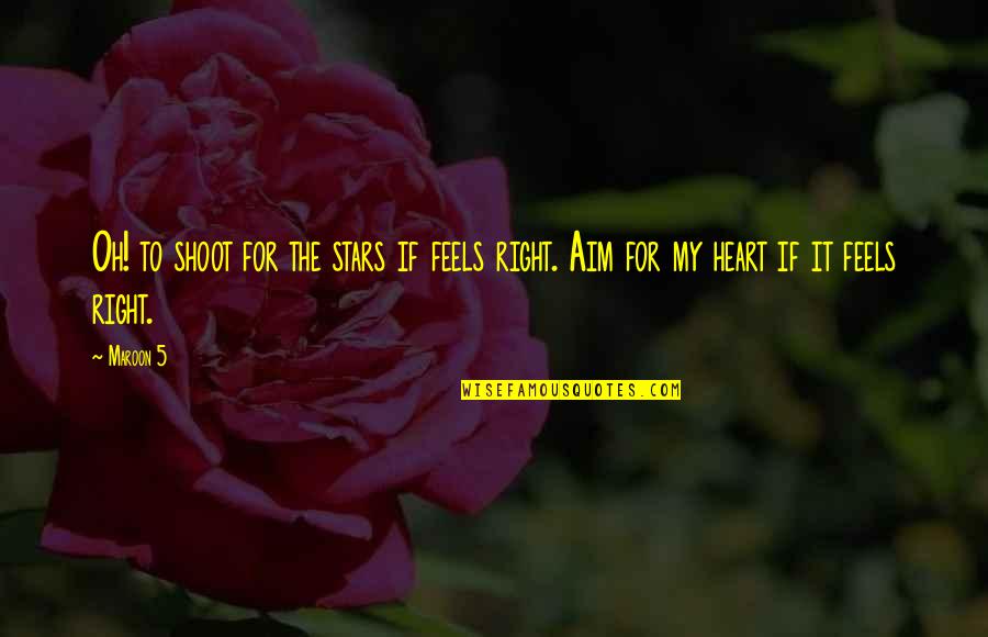 Oh The Humor Quotes By Maroon 5: Oh! to shoot for the stars if feels
