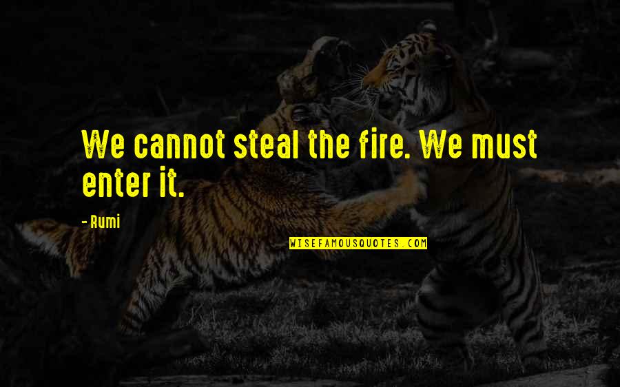 Ohenry Tent Quotes By Rumi: We cannot steal the fire. We must enter