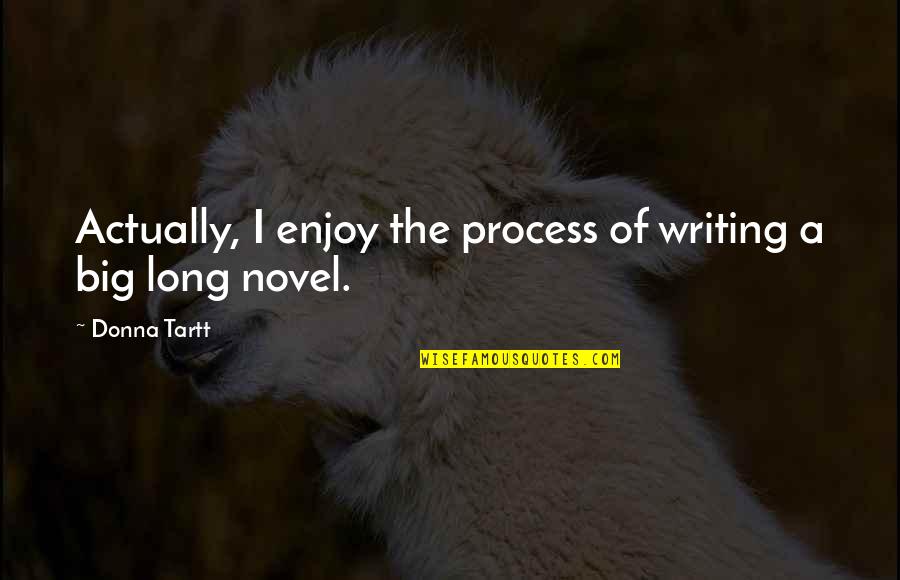 Ohlsen Research Quotes By Donna Tartt: Actually, I enjoy the process of writing a