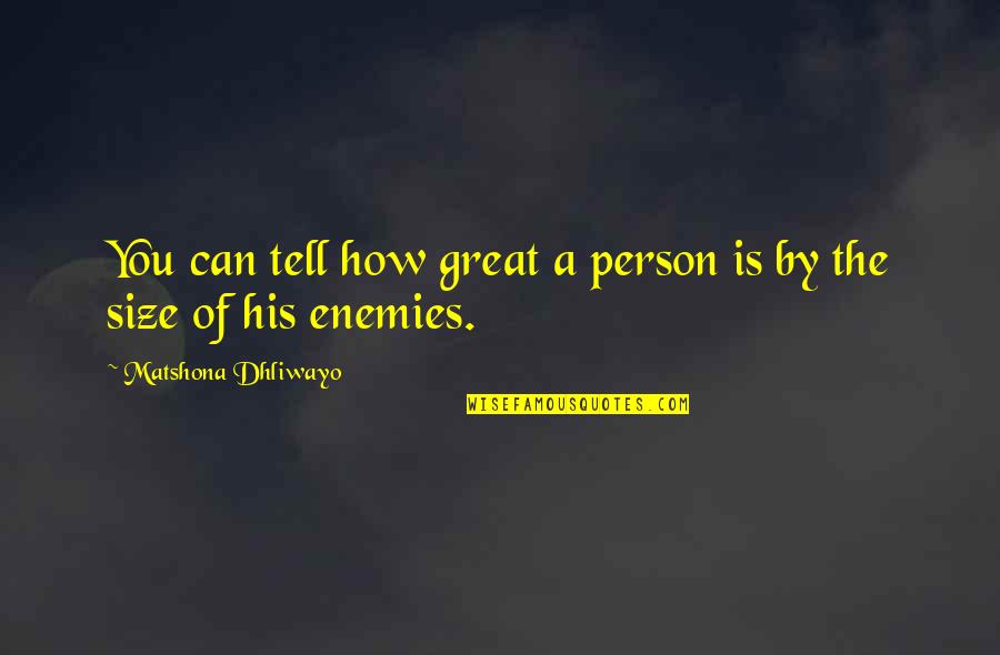 Ohm Quotes By Matshona Dhliwayo: You can tell how great a person is