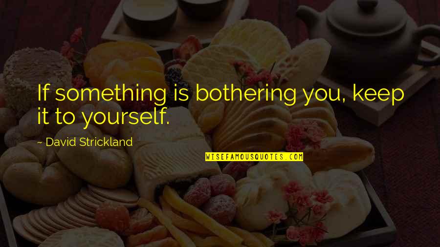 Ohms Wheel Quotes By David Strickland: If something is bothering you, keep it to Ohms Wheel Quotes By David Strickland: If something is bothering you, keep it to