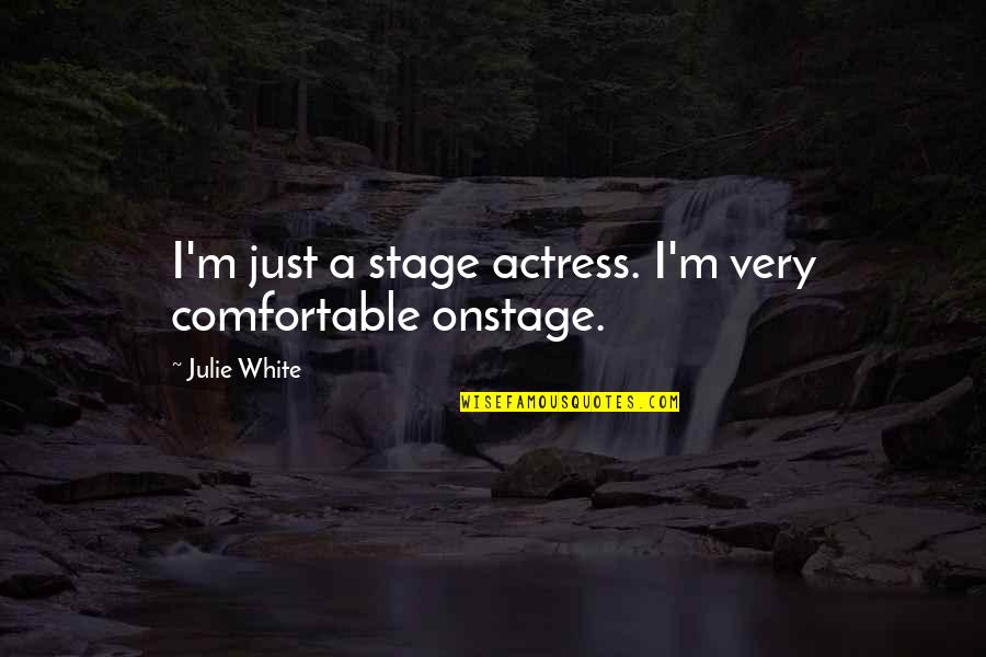 Ohrenberger De Lisi Quotes By Julie White: I'm just a stage actress. I'm very comfortable