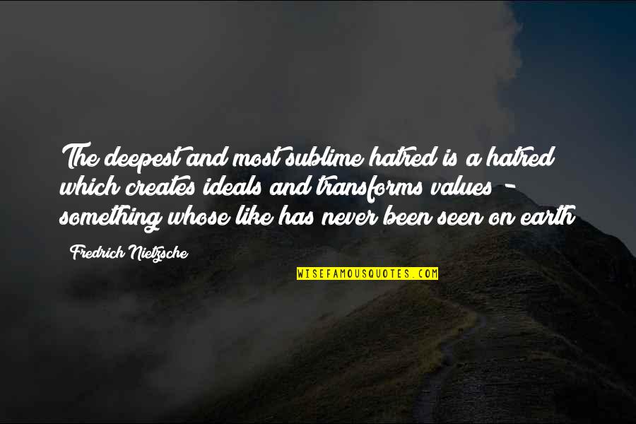 Ohshima Tustin Quotes By Fredrich Nietzsche: The deepest and most sublime hatred is a