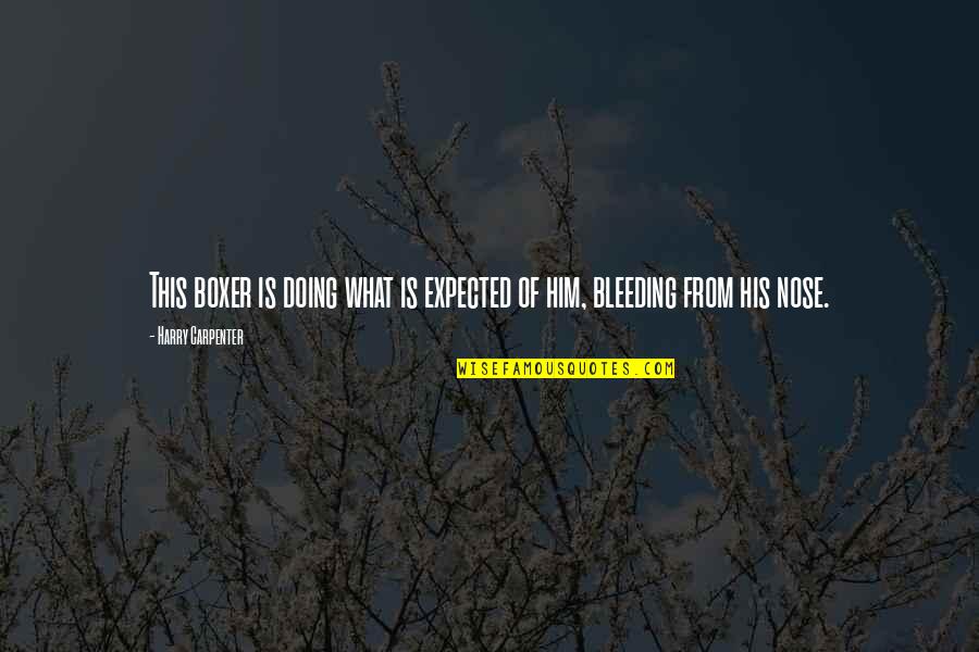 Oijuhgv Quotes By Harry Carpenter: This boxer is doing what is expected of