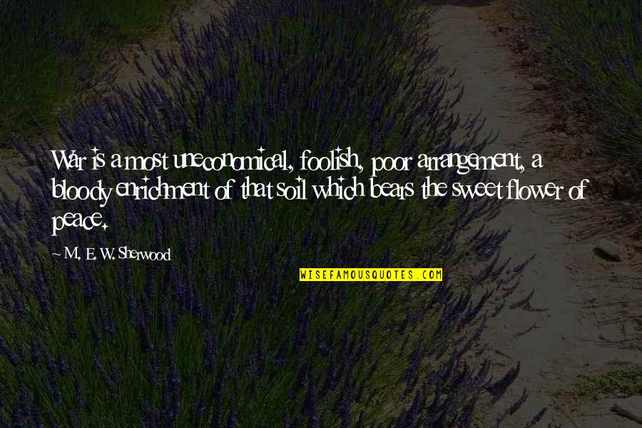 Oikos Triple Quotes By M. E. W. Sherwood: War is a most uneconomical, foolish, poor arrangement,