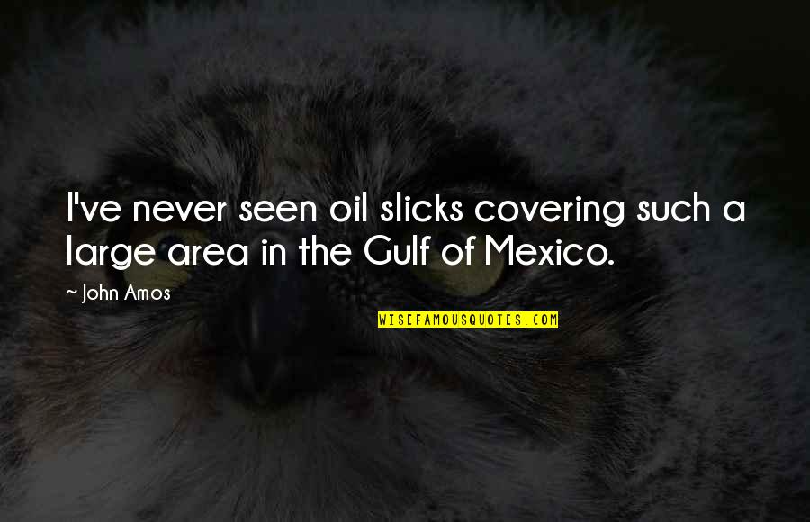 Oil Quotes By John Amos: I've never seen oil slicks covering such a