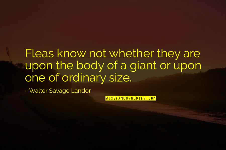 Oilmen Quotes By Walter Savage Landor: Fleas know not whether they are upon the