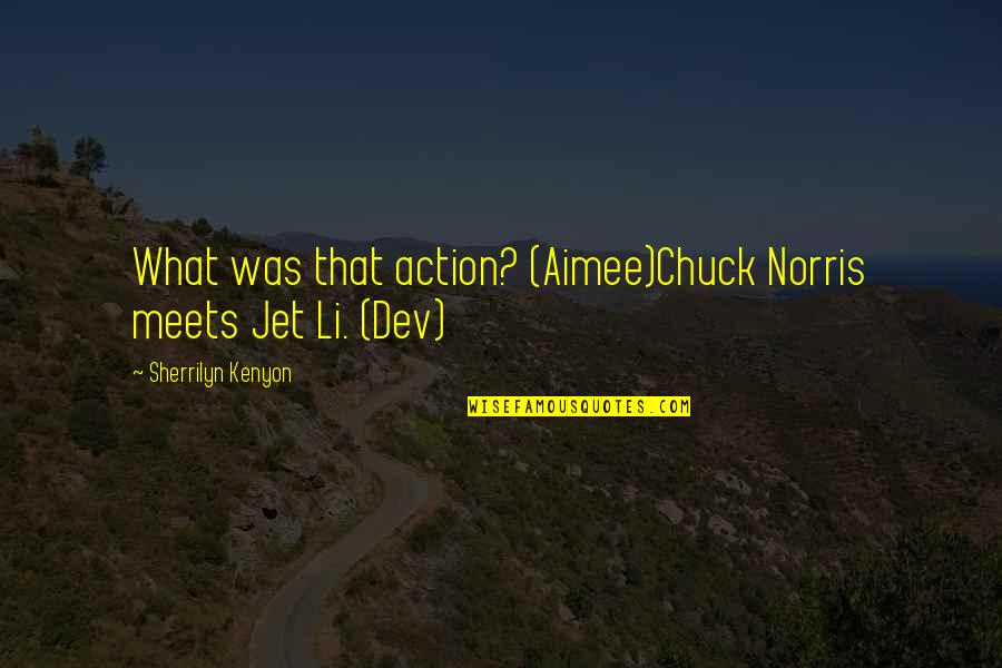 Oireachtas Quotes By Sherrilyn Kenyon: What was that action? (Aimee)Chuck Norris meets Jet