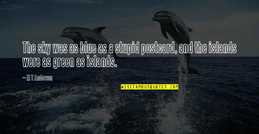 Oiseau Quotes By M T Anderson: The sky was as blue as a stupid