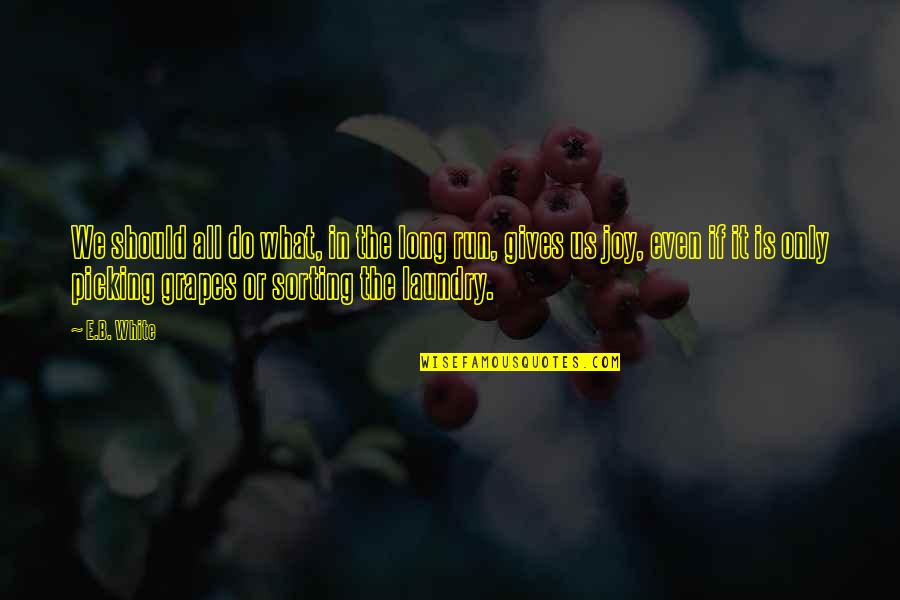 Ojales En Quotes By E.B. White: We should all do what, in the long Ojales En Quotes By E.B. White: We should all do what, in the long