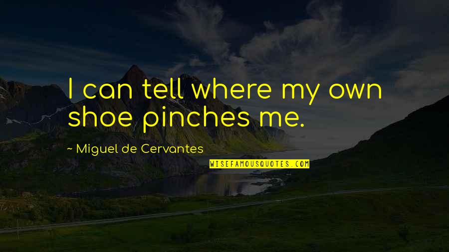 Ojects Quotes By Miguel De Cervantes: I can tell where my own shoe pinches